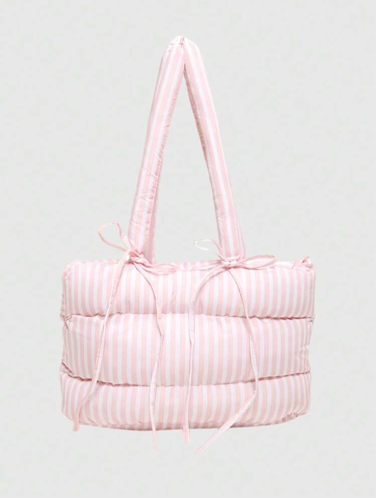 Pink Bowknot Puffer Tote Bag