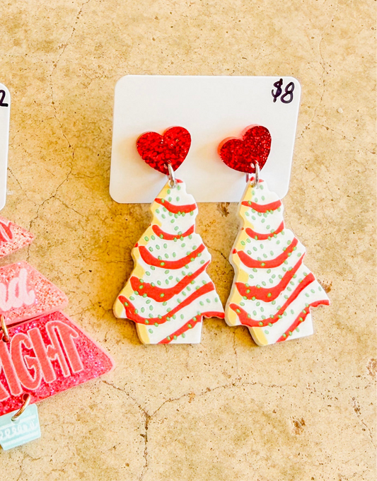 Little Debbie Christmas Tree Dangle Earrings