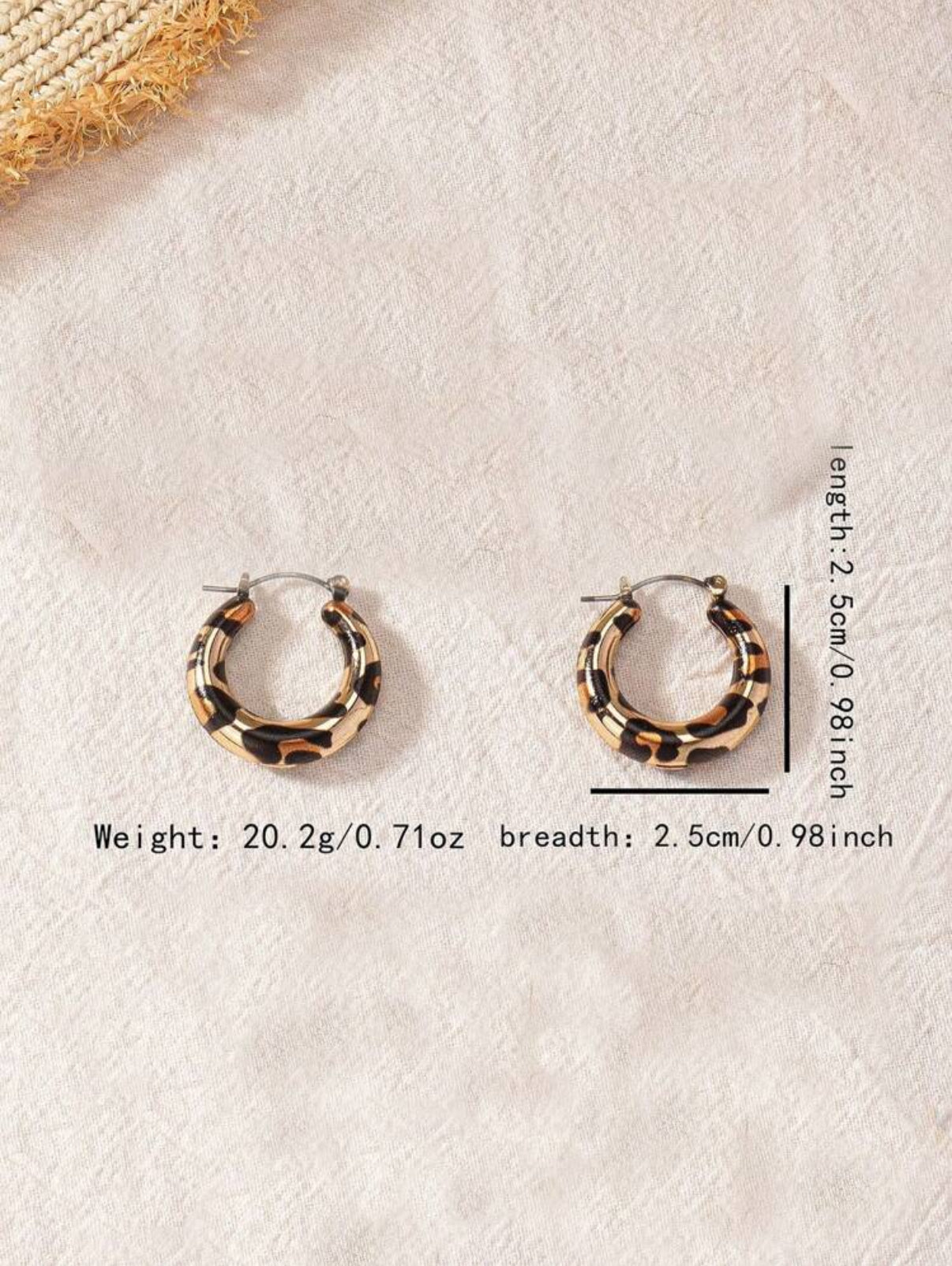 Leopard Print Gold Hoops