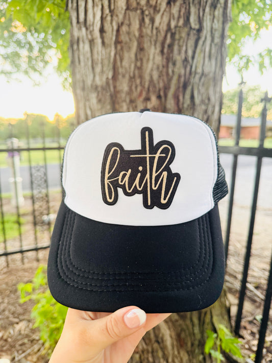 Faith Trucker Hat- Black