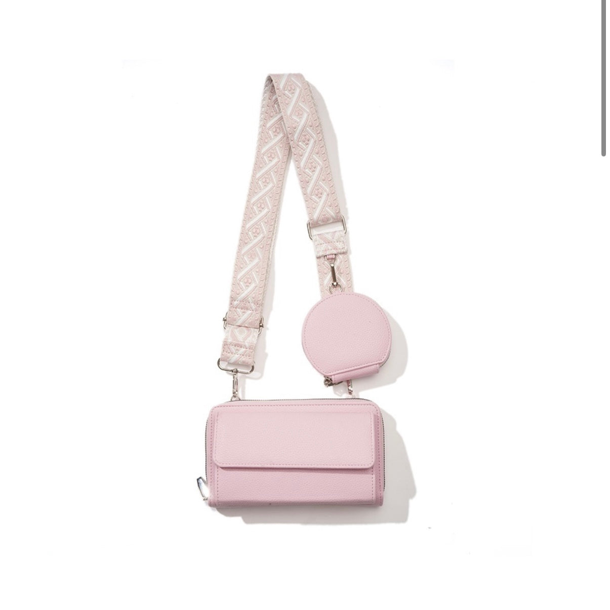 Leather Crossbody Duo Wallet Purse- 4 Colors