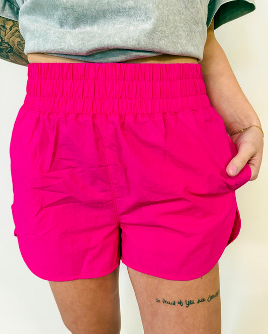 Windbreaker Running Shorts- Hot Pink