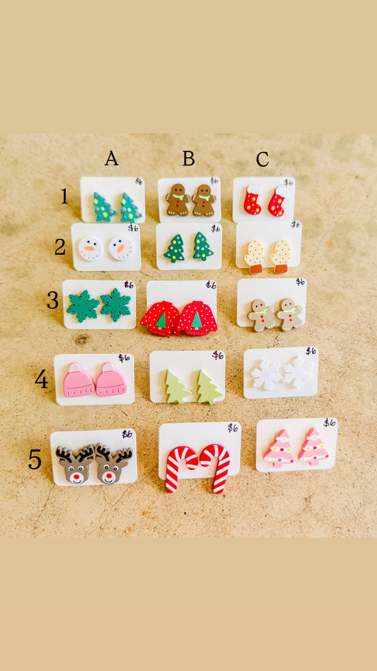 Colorful Christmas Stud Earrings