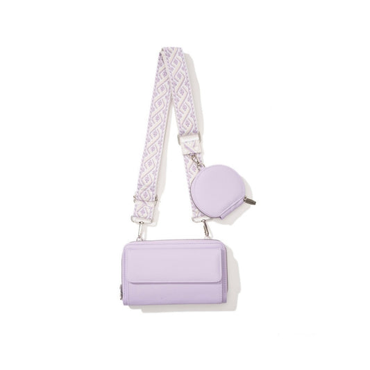 Leather Crossbody Duo Wallet Purse- 6 Colors