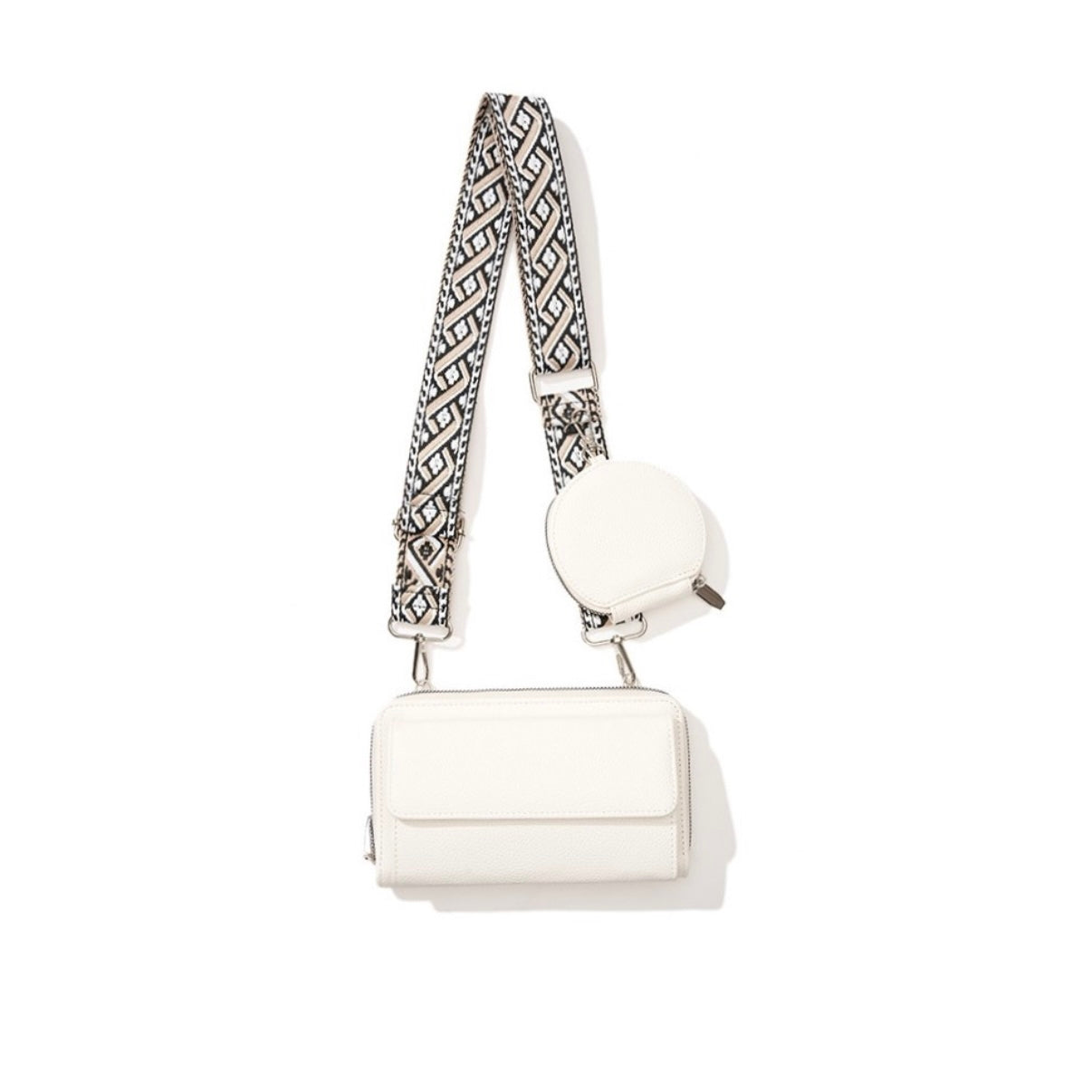 Leather Crossbody Duo Wallet Purse- 4 Colors
