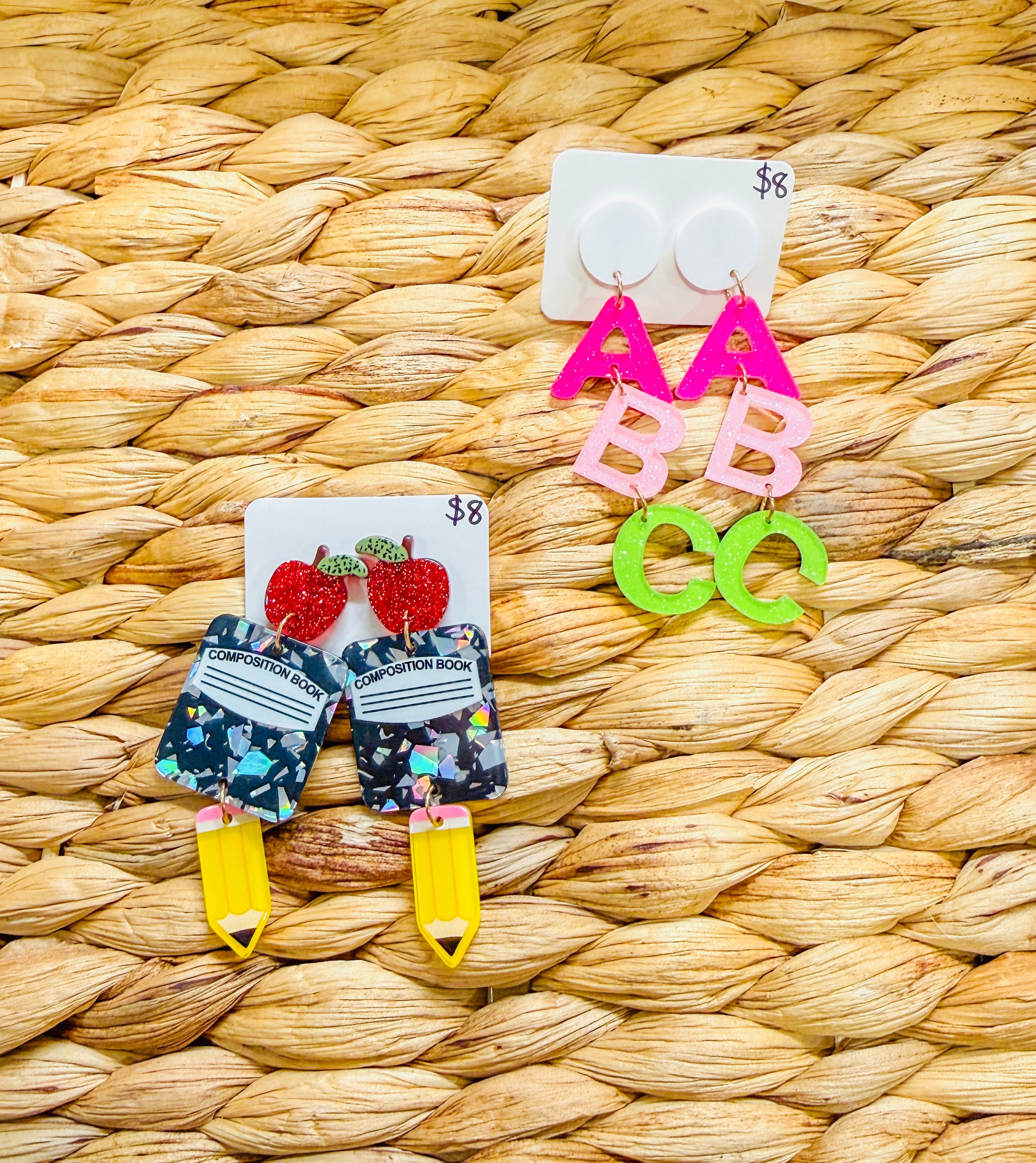 Acrylic Teacher Dangle Earrings