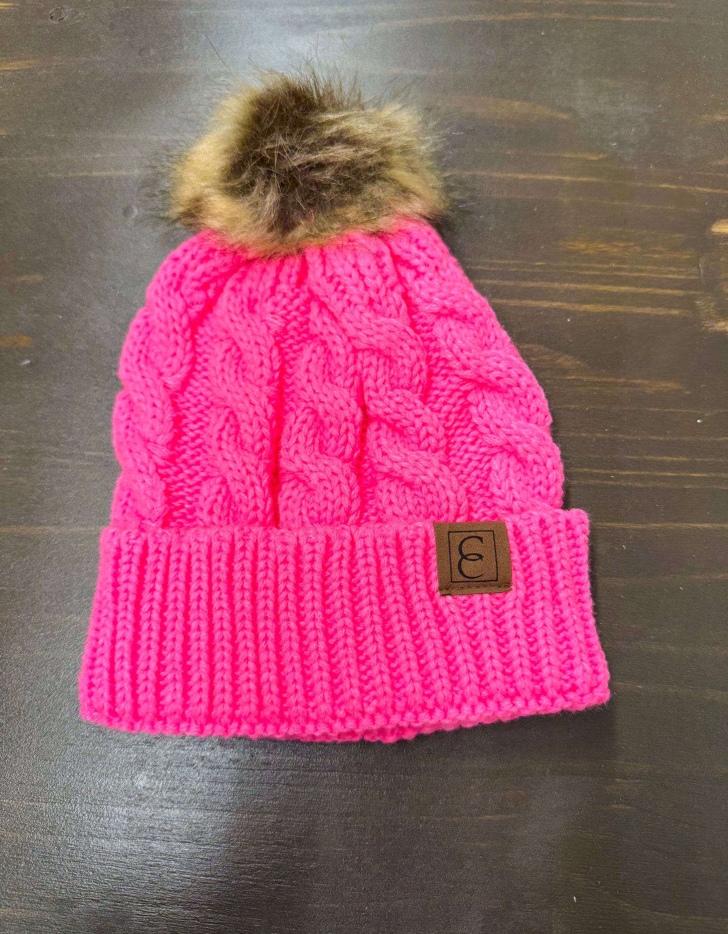 Cable Knit Pom Beanies