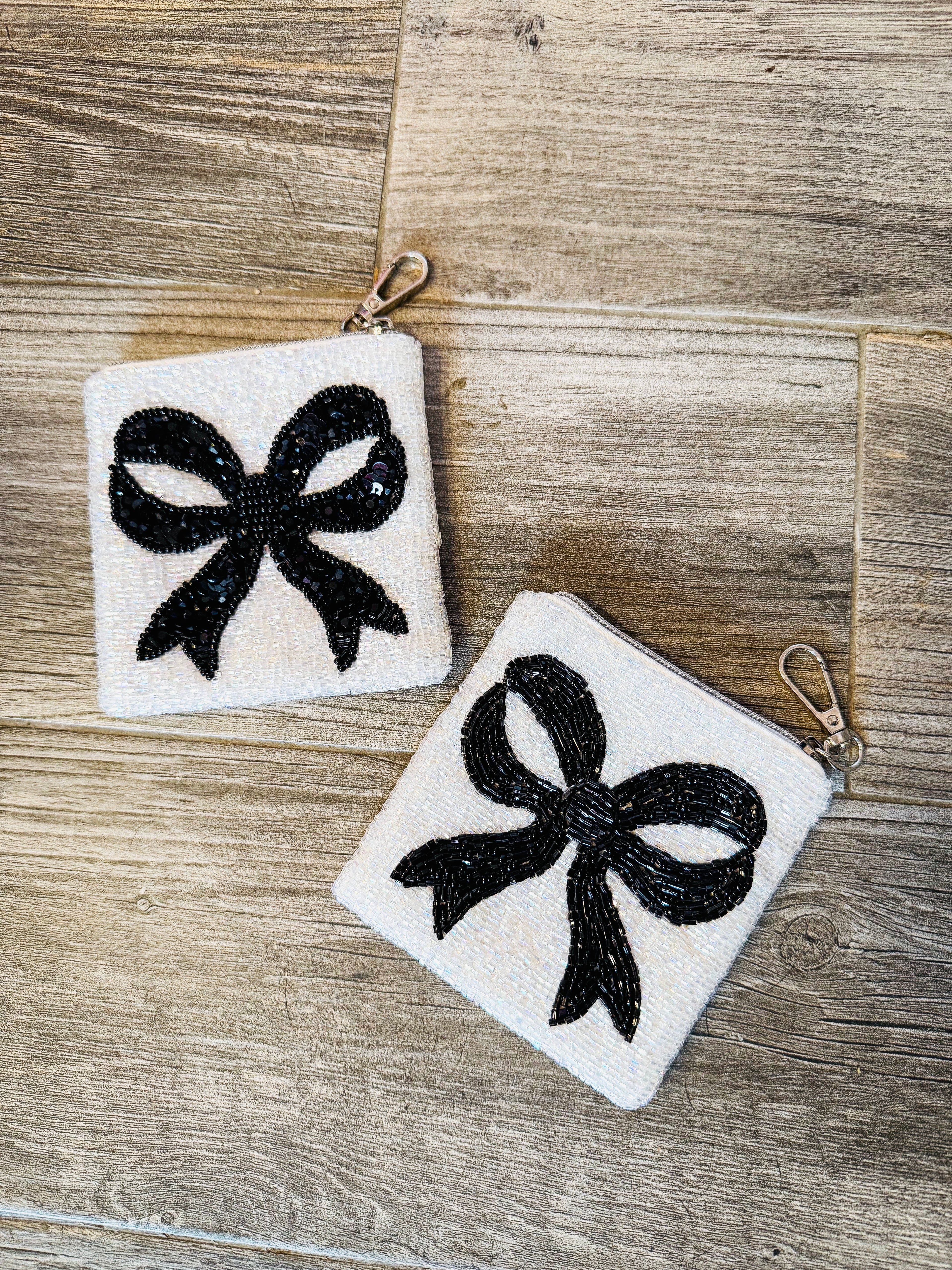 Beaded Bow Coin Purse