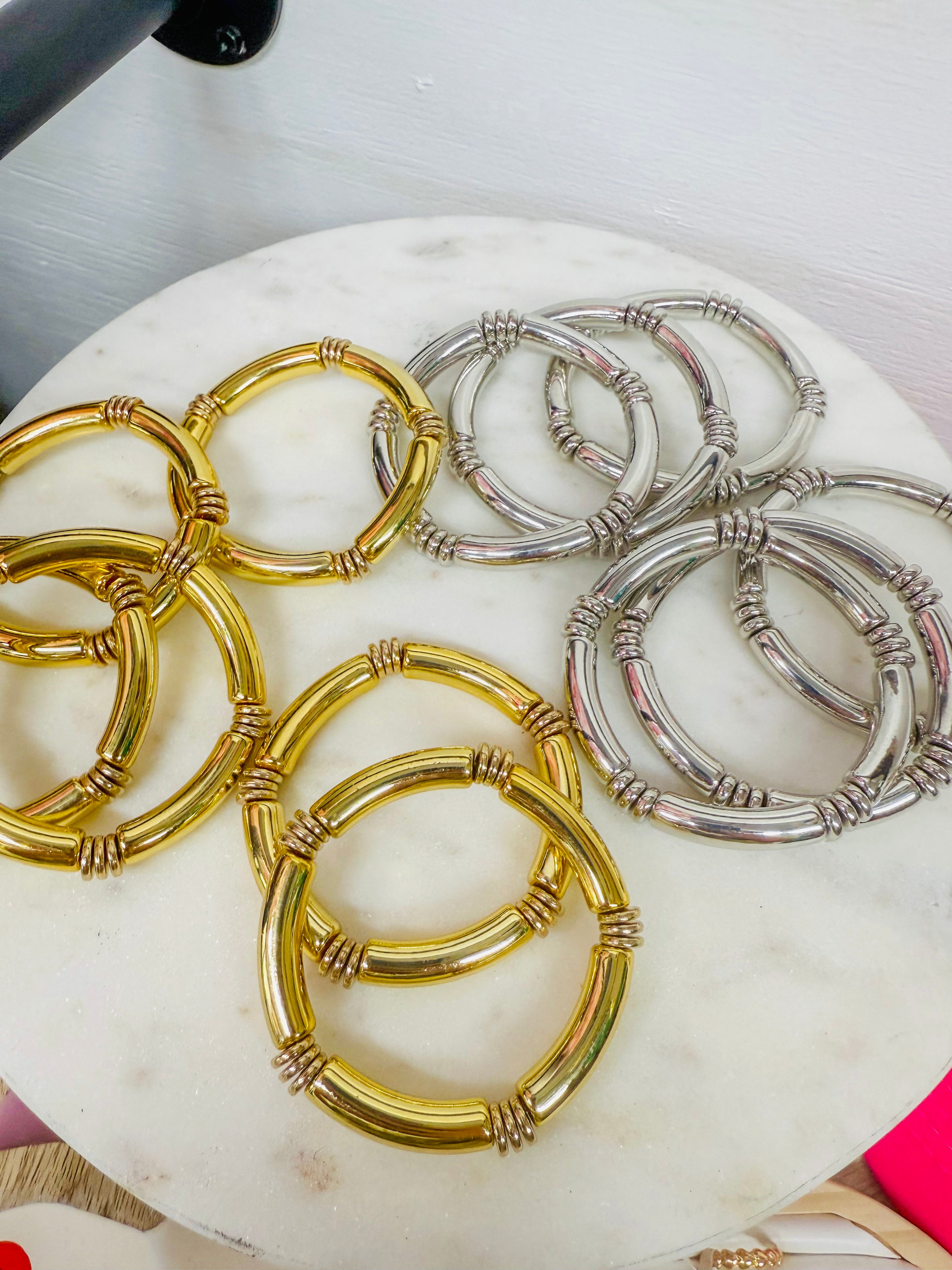 Stretchy Bracelets- Gold & Silver