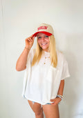 Ribbed Short Sleeve Top- White