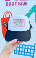 Let Me Tell You About My Jesus Trucker Hat- Black