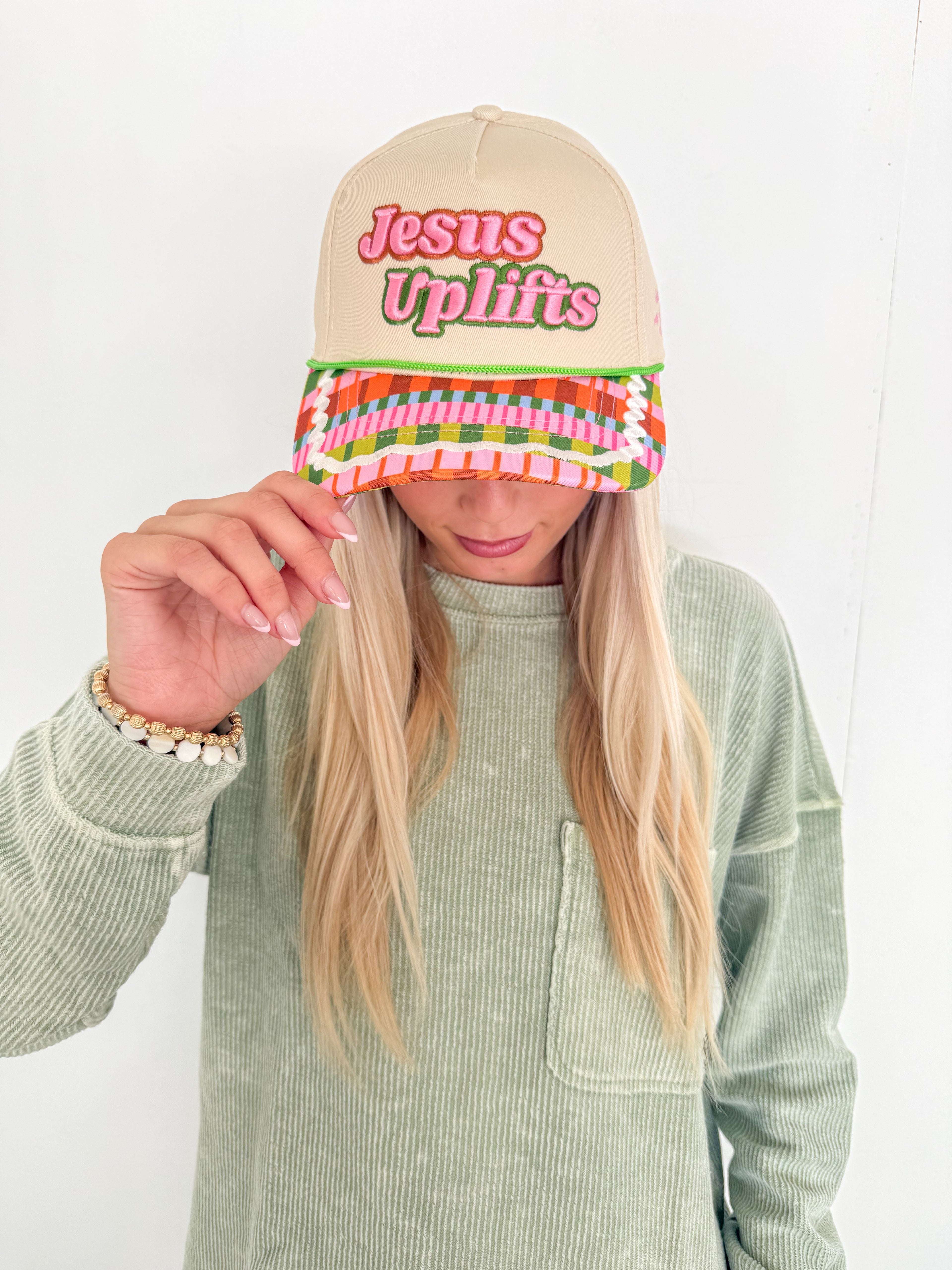 Washed Rib Knit Long Sleeve Top- Light Green