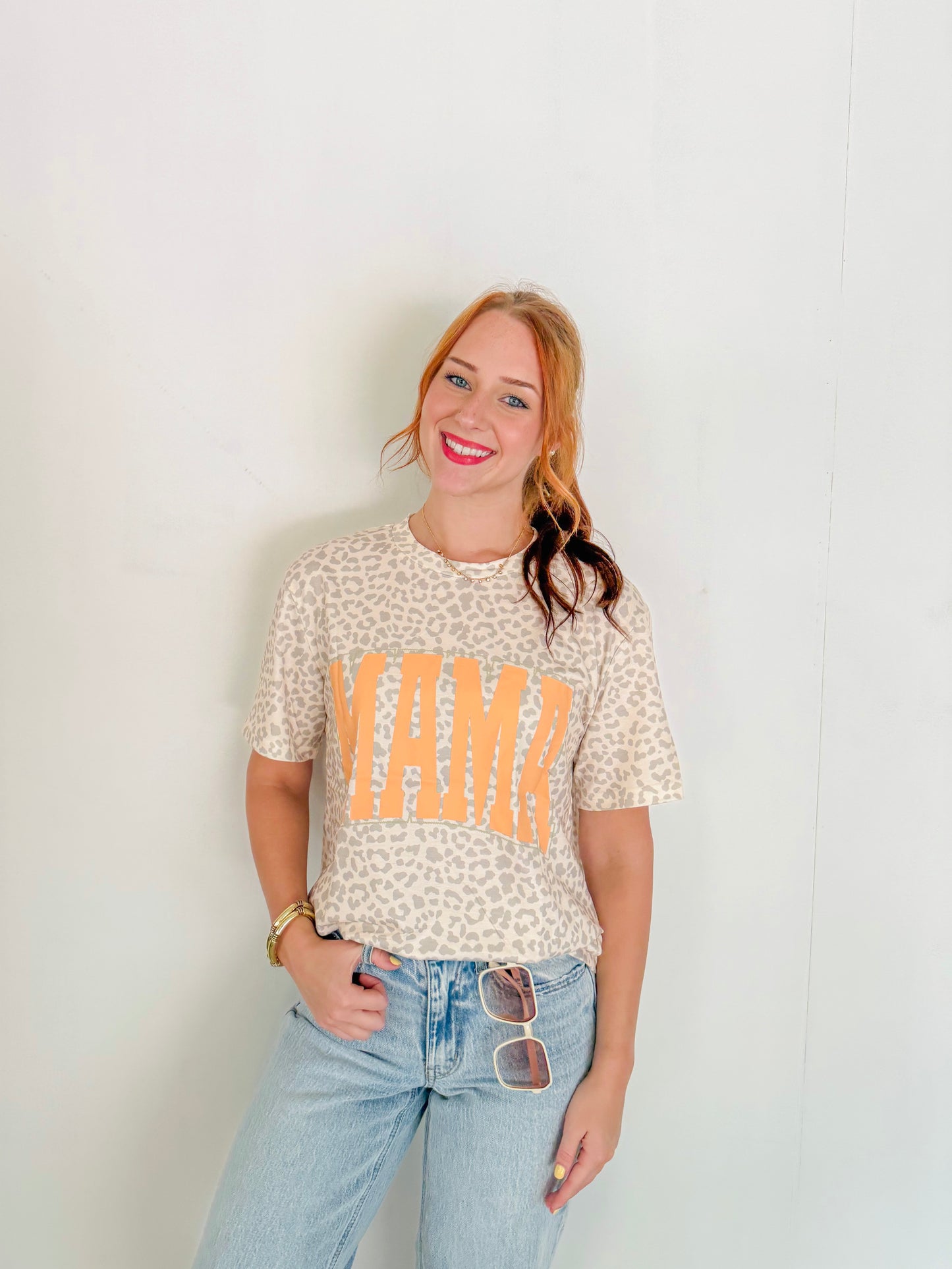 Mama Leopard Short Sleeve Top