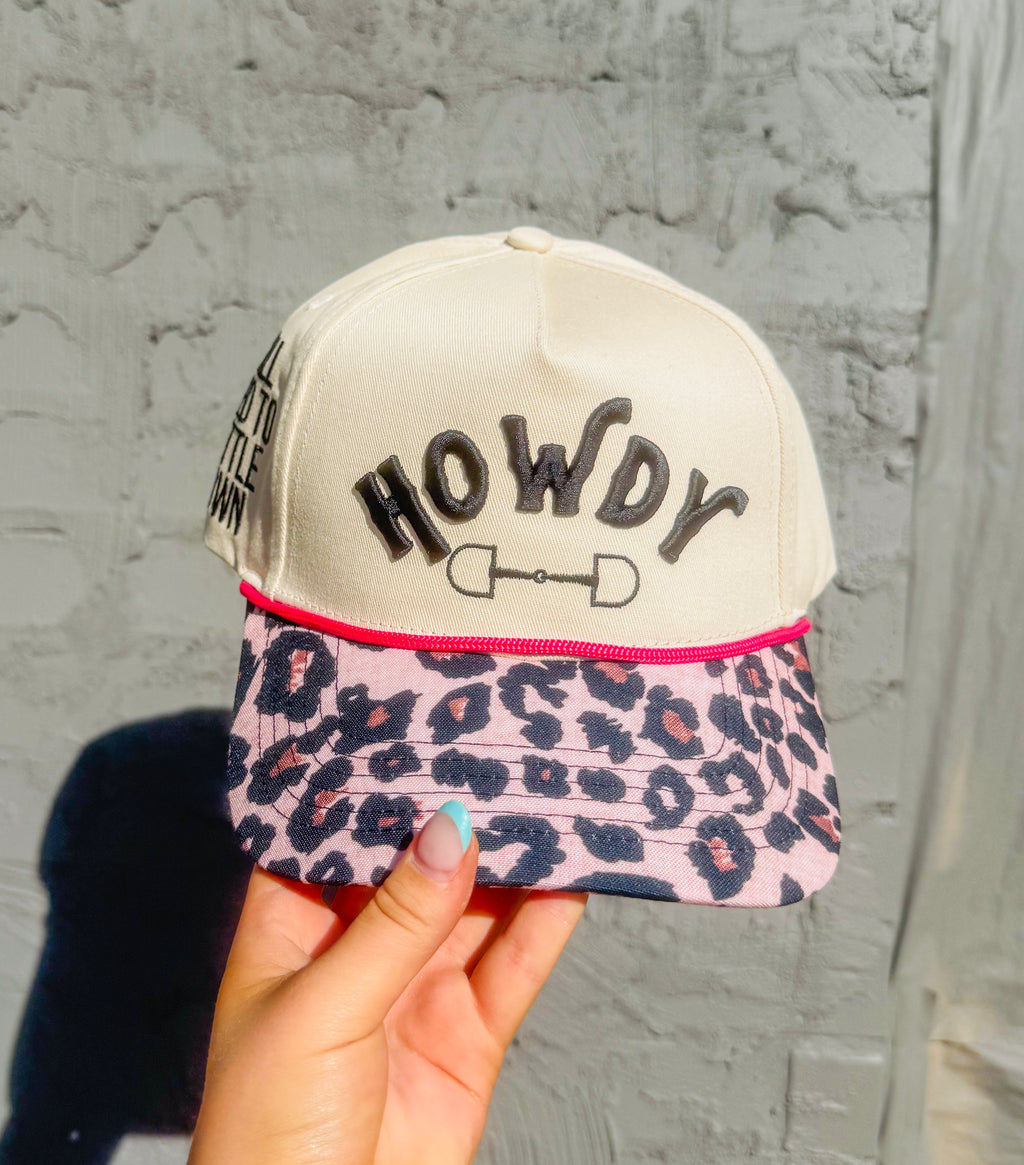 Western Howdy Leopard Canvas Hat