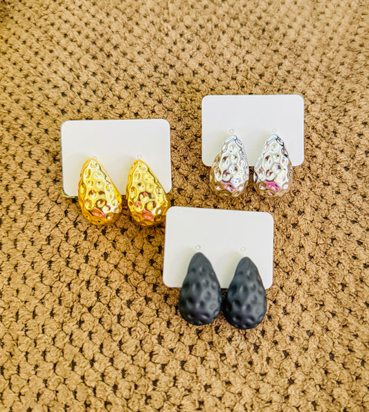 Textured Teardrop Earrings