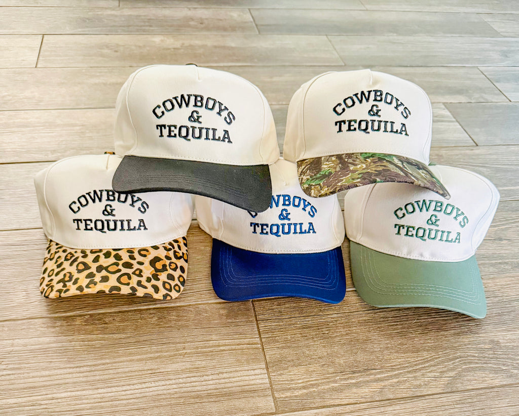 Cowboys & Tequila Canvas Hat- 5 Colors