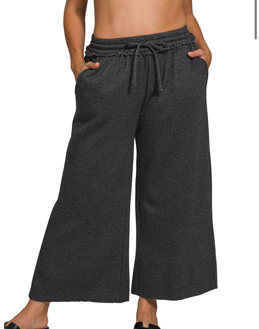 Fleece Sweatpants w/ Pockets- Black