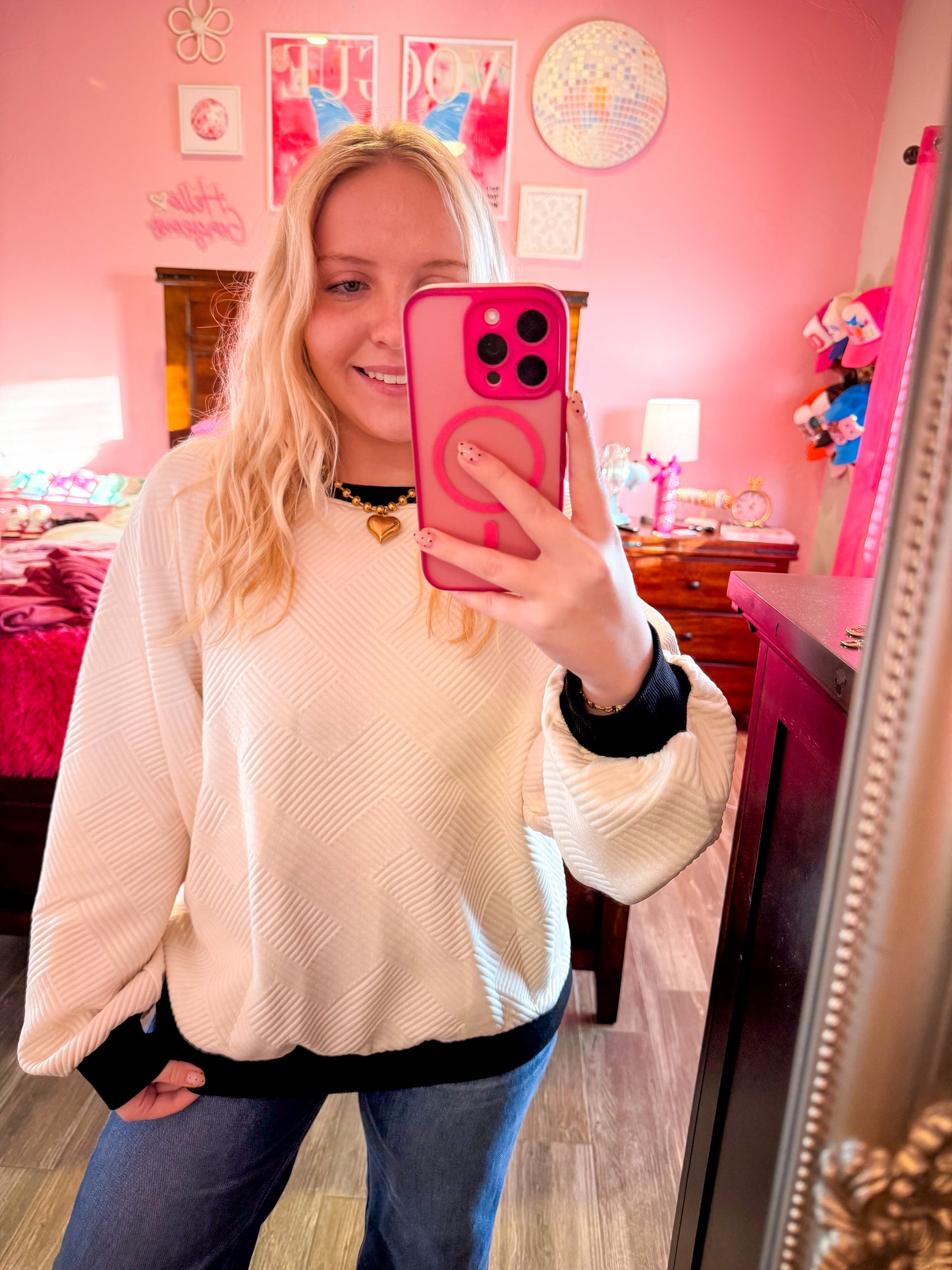 Quilted Patch Work Sweatshirt