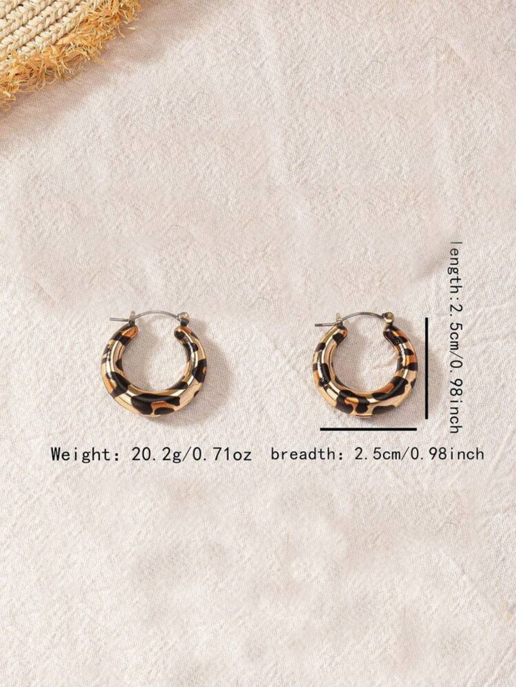Leopard Print Gold Hoops