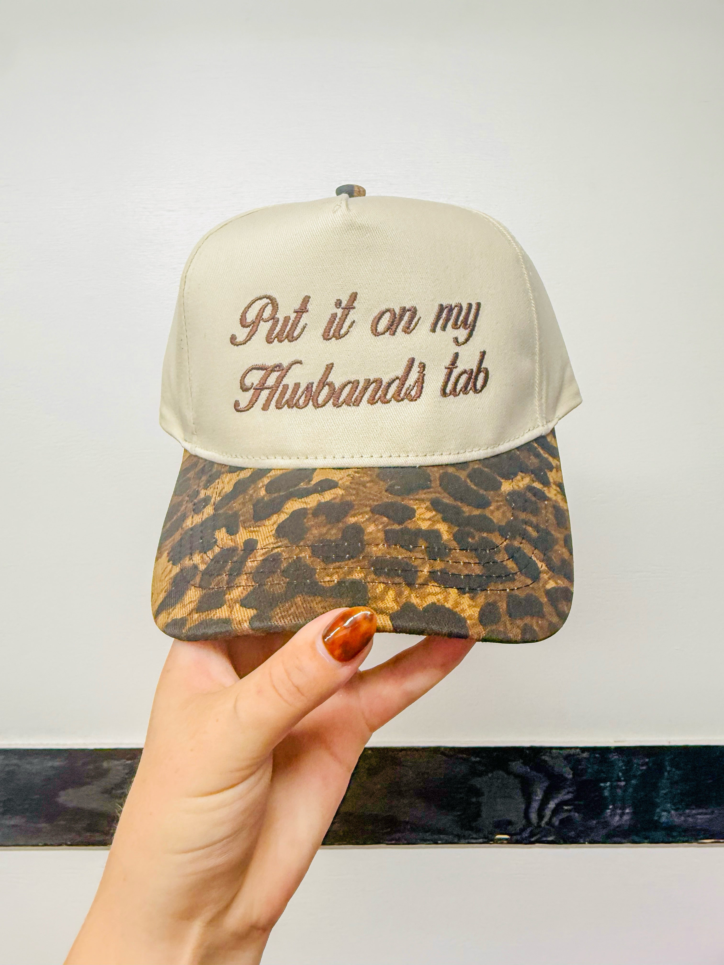 Leopard Put It On My Husbands Tab Canvas Hat