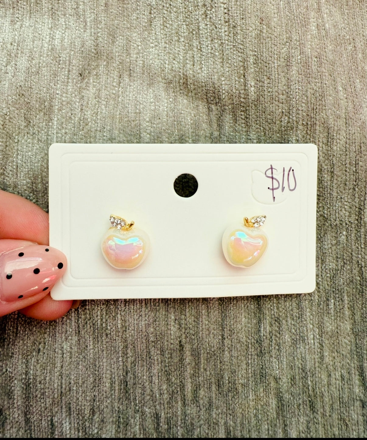 Apple Pearl Stud Earrings