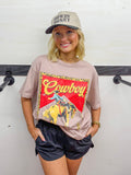 Cowboy Western Vintage Graphic Tee- Rose