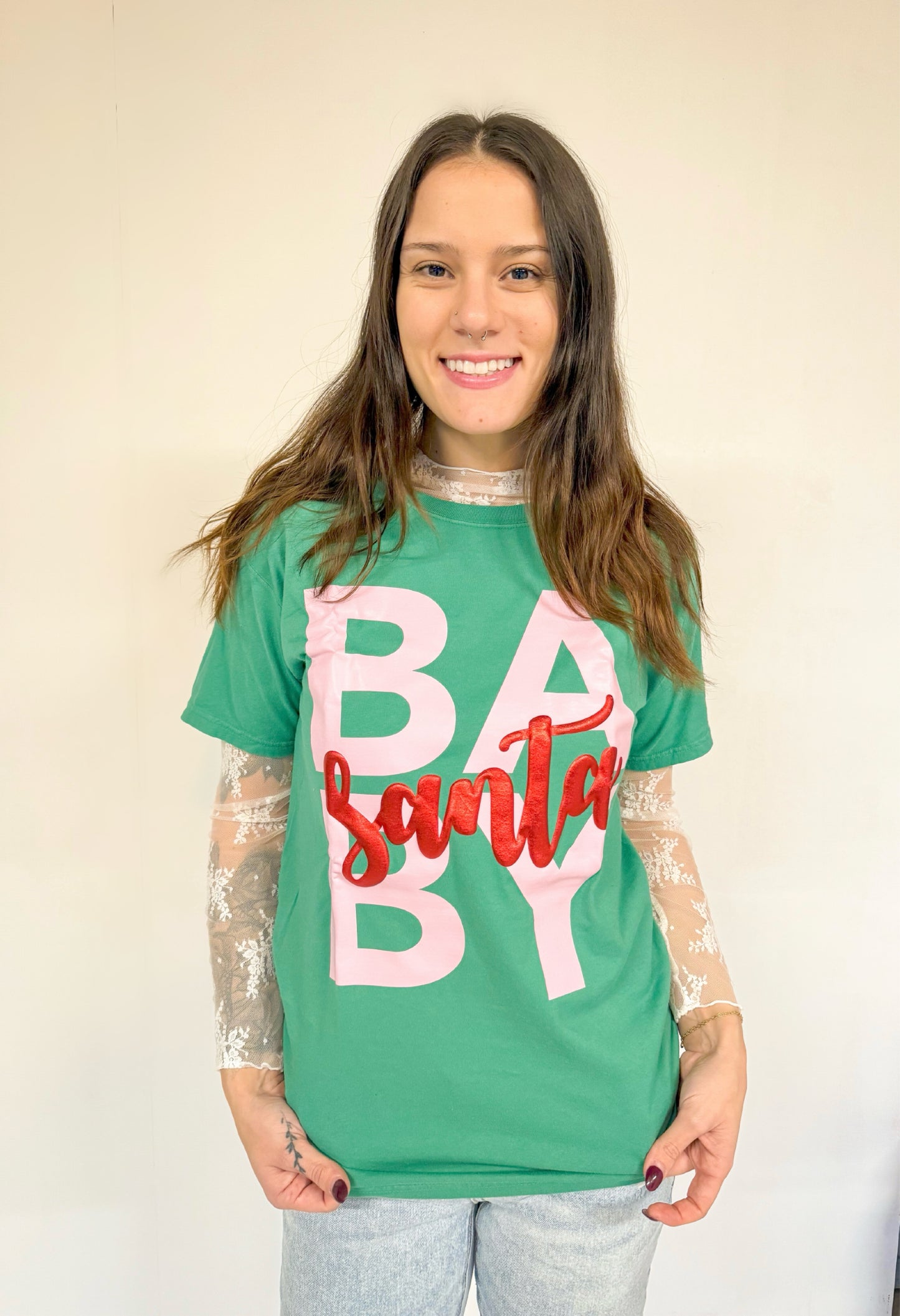 Metallic Santa Baby Tee