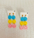 Smiley Face Dangle Teacher Earrings