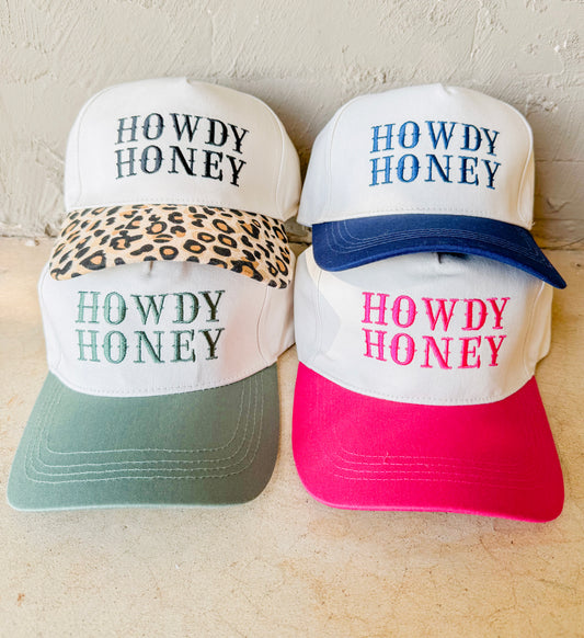 Howdy Honey Canvas Trucker Hat- 4 Colors