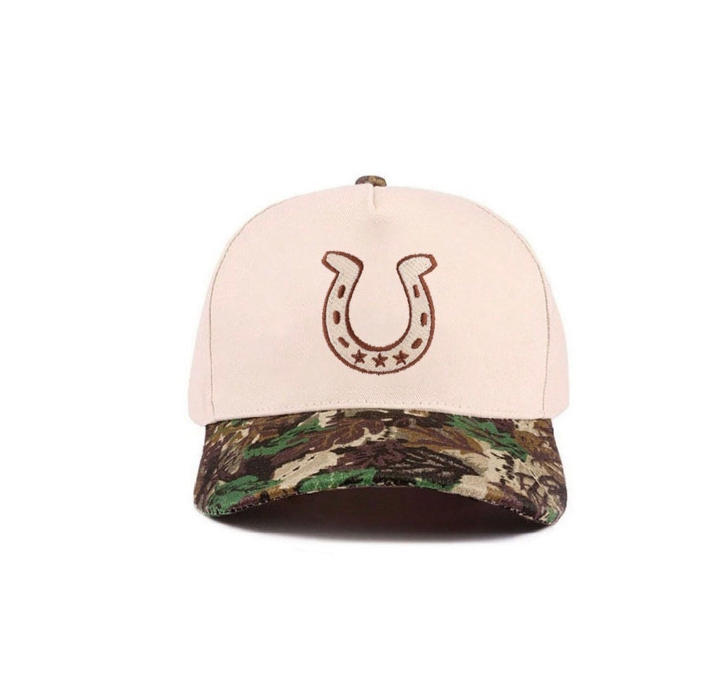 Horseshoe Canvas Hat- Camo/Olive