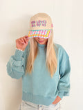 Acid Wash Fleece Oversized Pullover- Dusty Teal