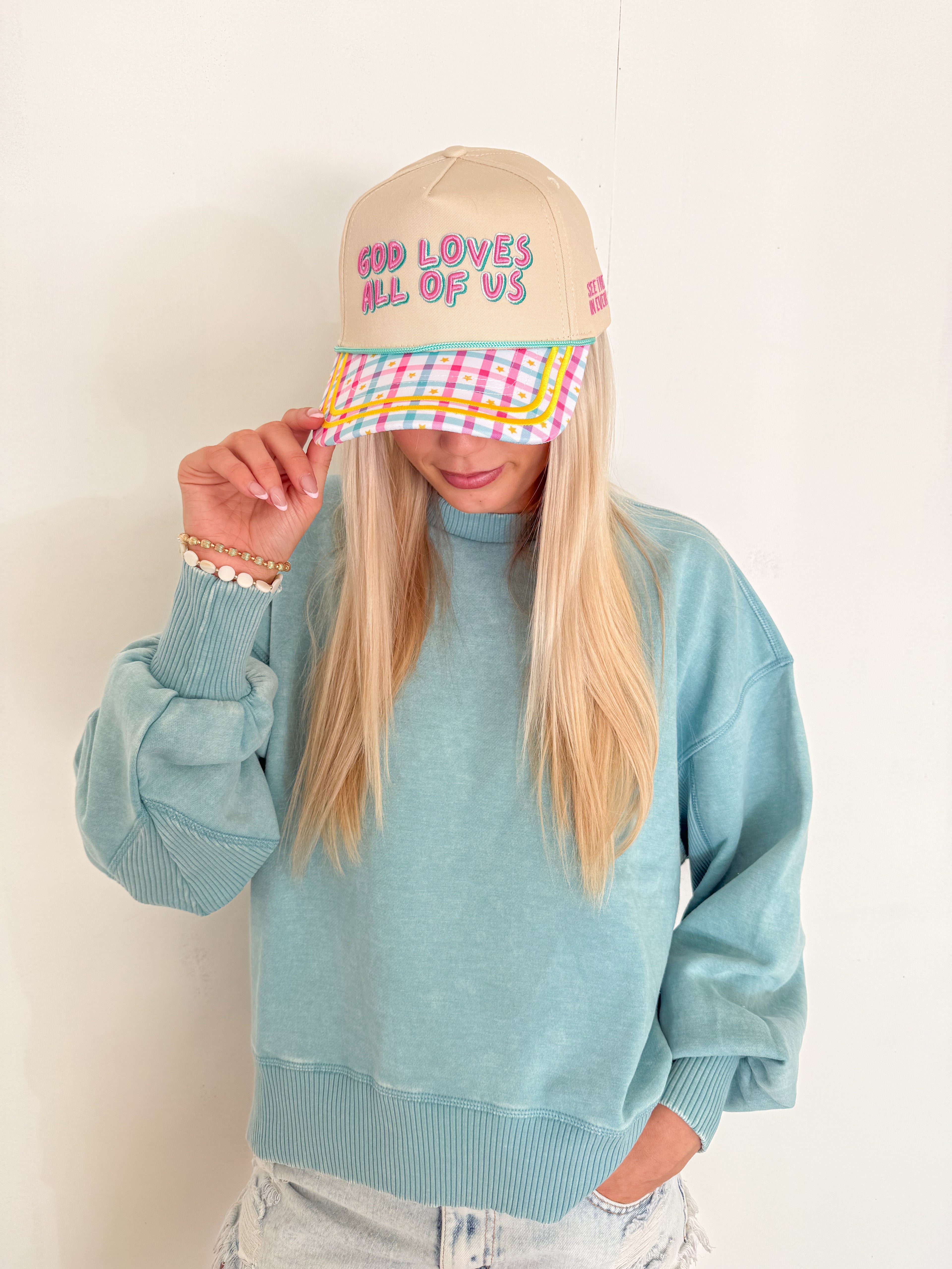 Acid Wash Fleece Oversized Pullover- Dusty Teal