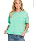 Washed Oversized Boxy Tee- Mint Green