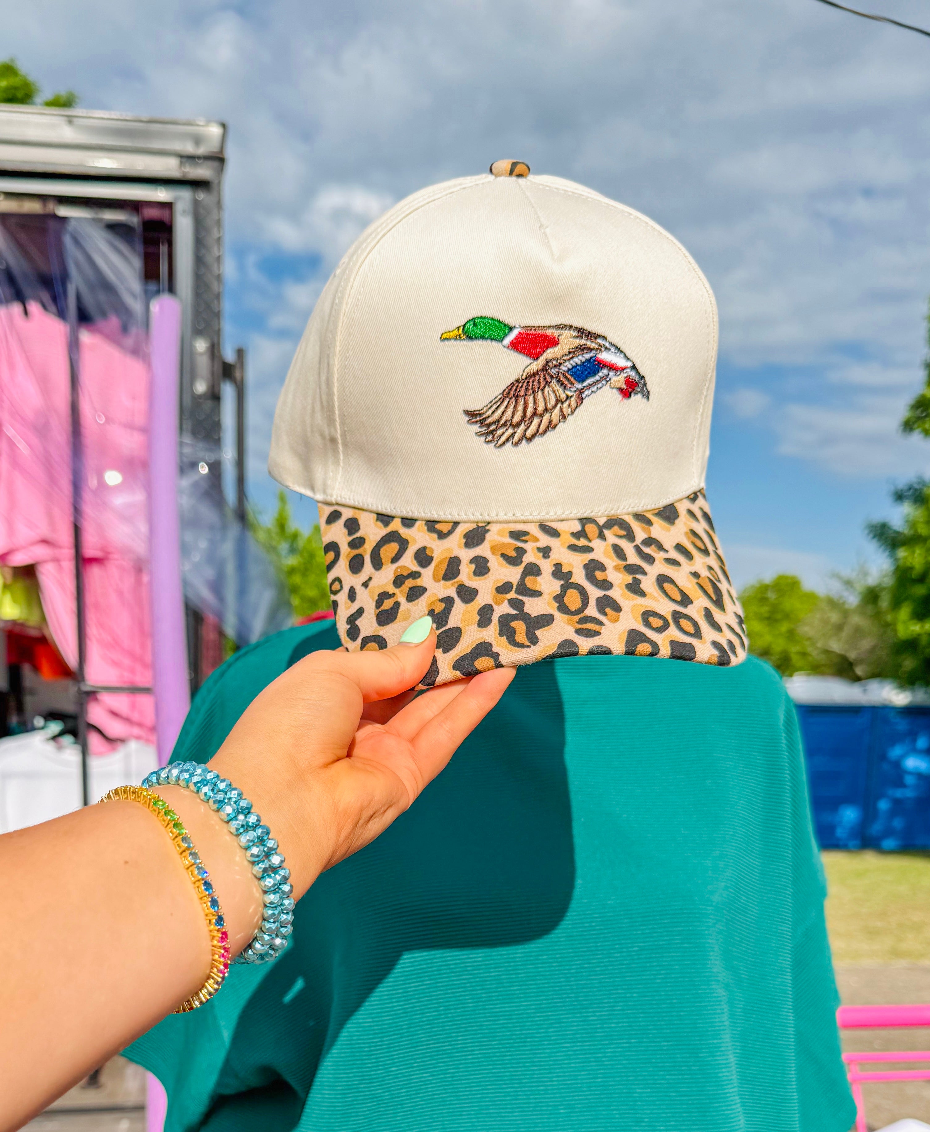 Mallard Duck Canvas Hat- Leopard/Black