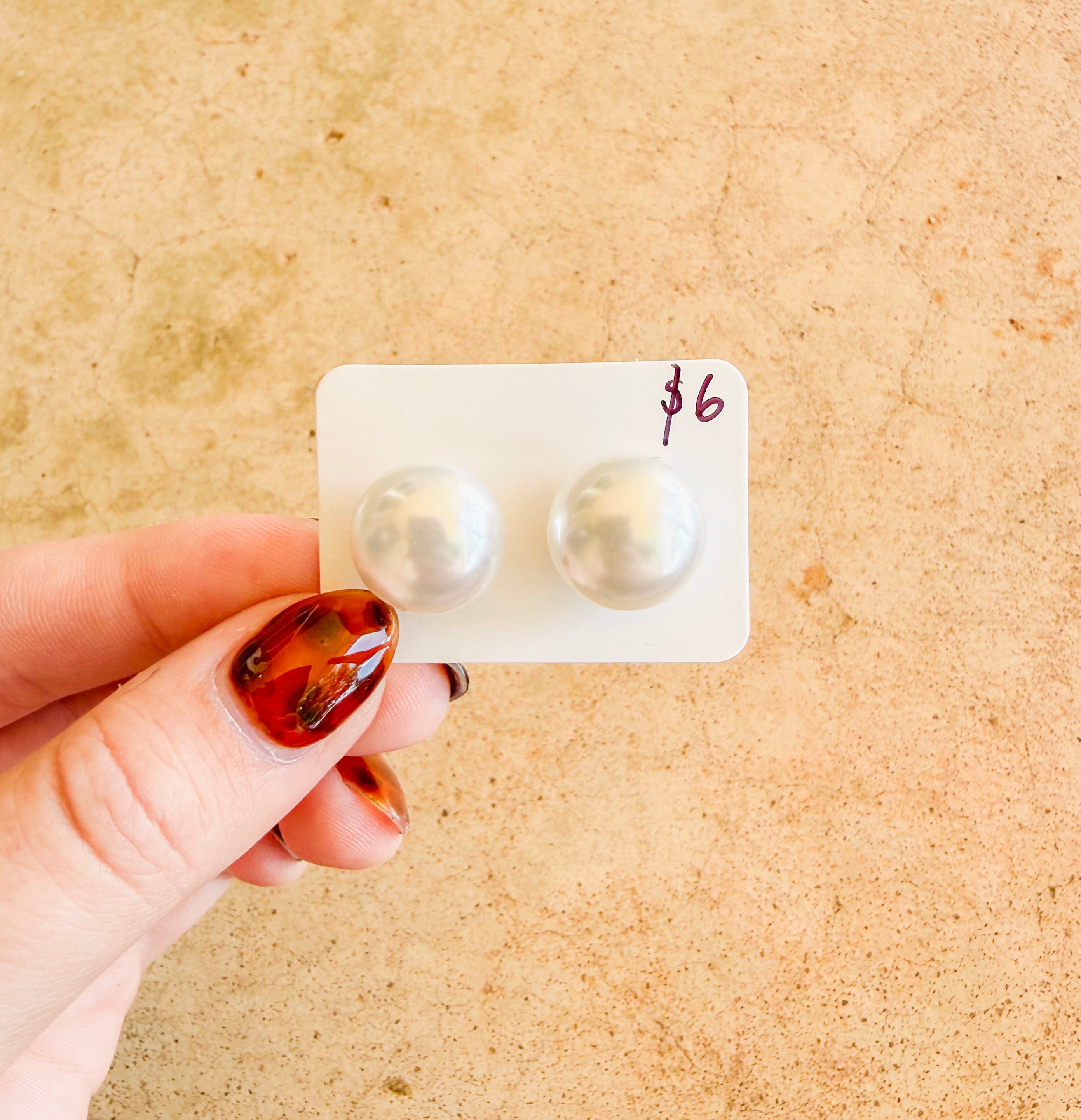 Big Pearl Stud Earrings