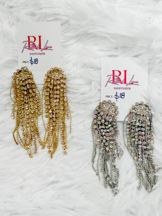 Chain And Shine Fringe Earrings