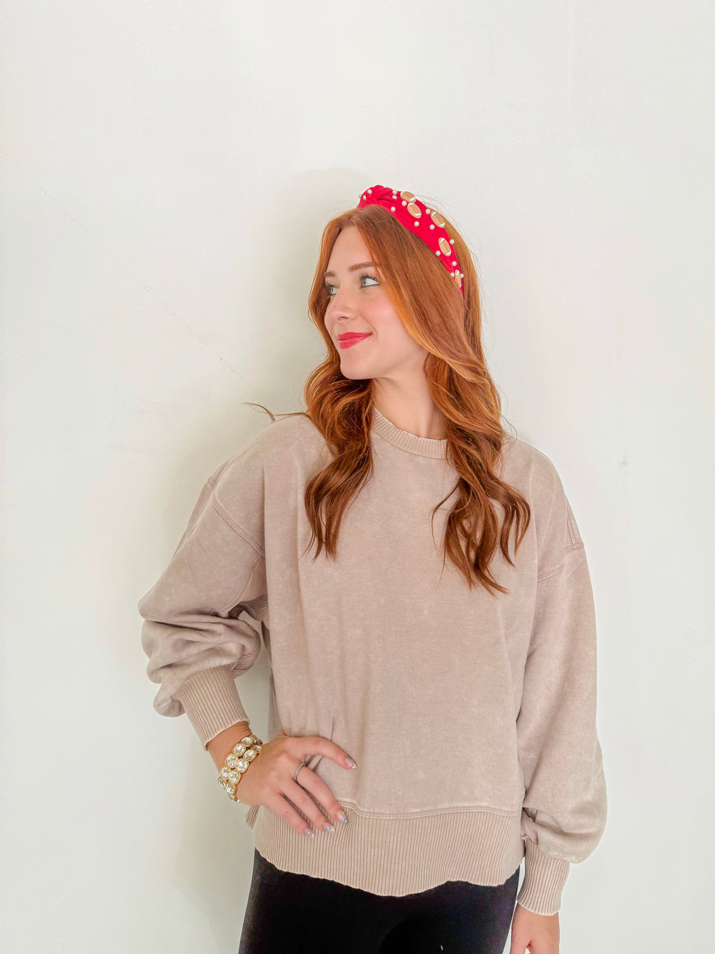 Acid Wash Pullover- Ash Mocha