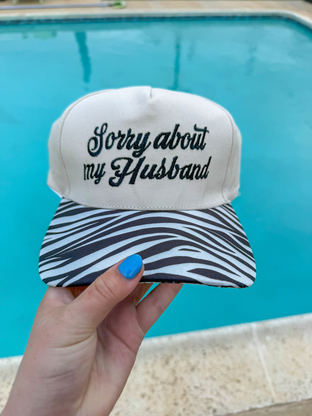 Cursive Sorry About My Husband Canvas Hat- 6 colors