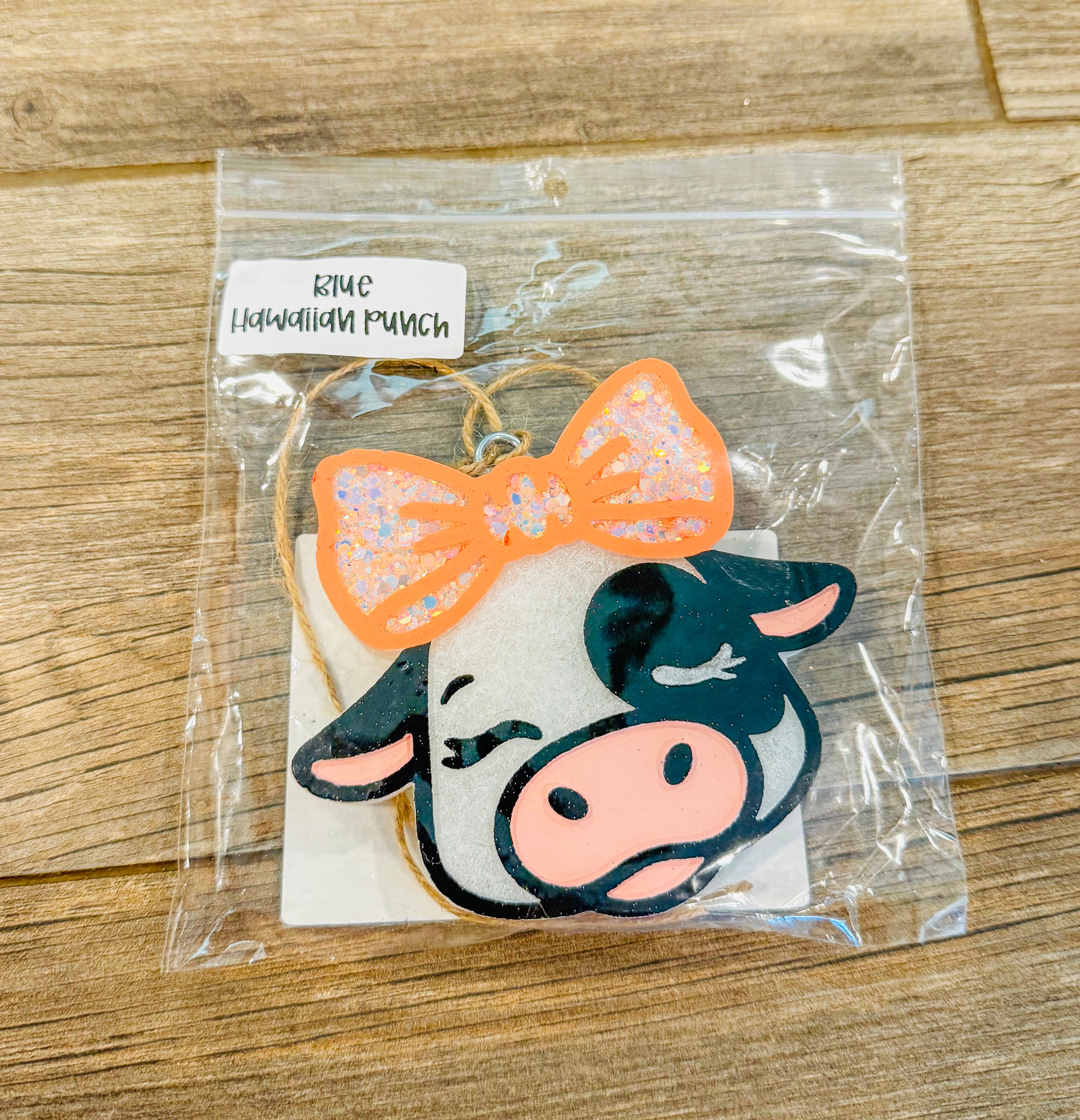 Cow with Bow Car Freshie