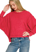 Soft Fleece Oversized Sweater- Red