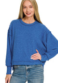 Soft Fleece Oversized Sweater- Navy