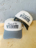 Raised On 90’s Country Canvas hat- Gingham and Leopard