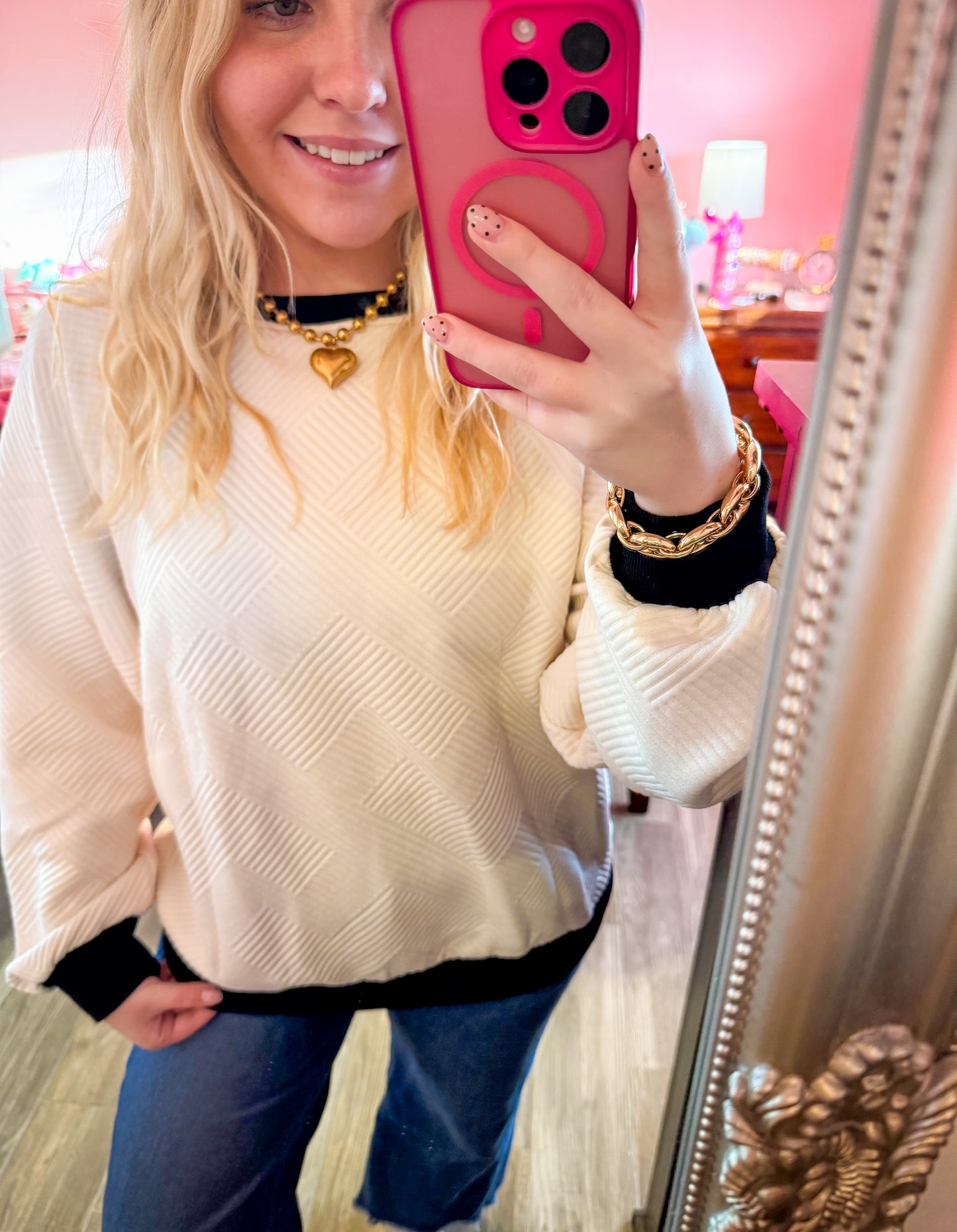 Quilted Patch Work Sweatshirt