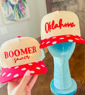 Oklahoma Canvas Hats- Red Polka Dot
