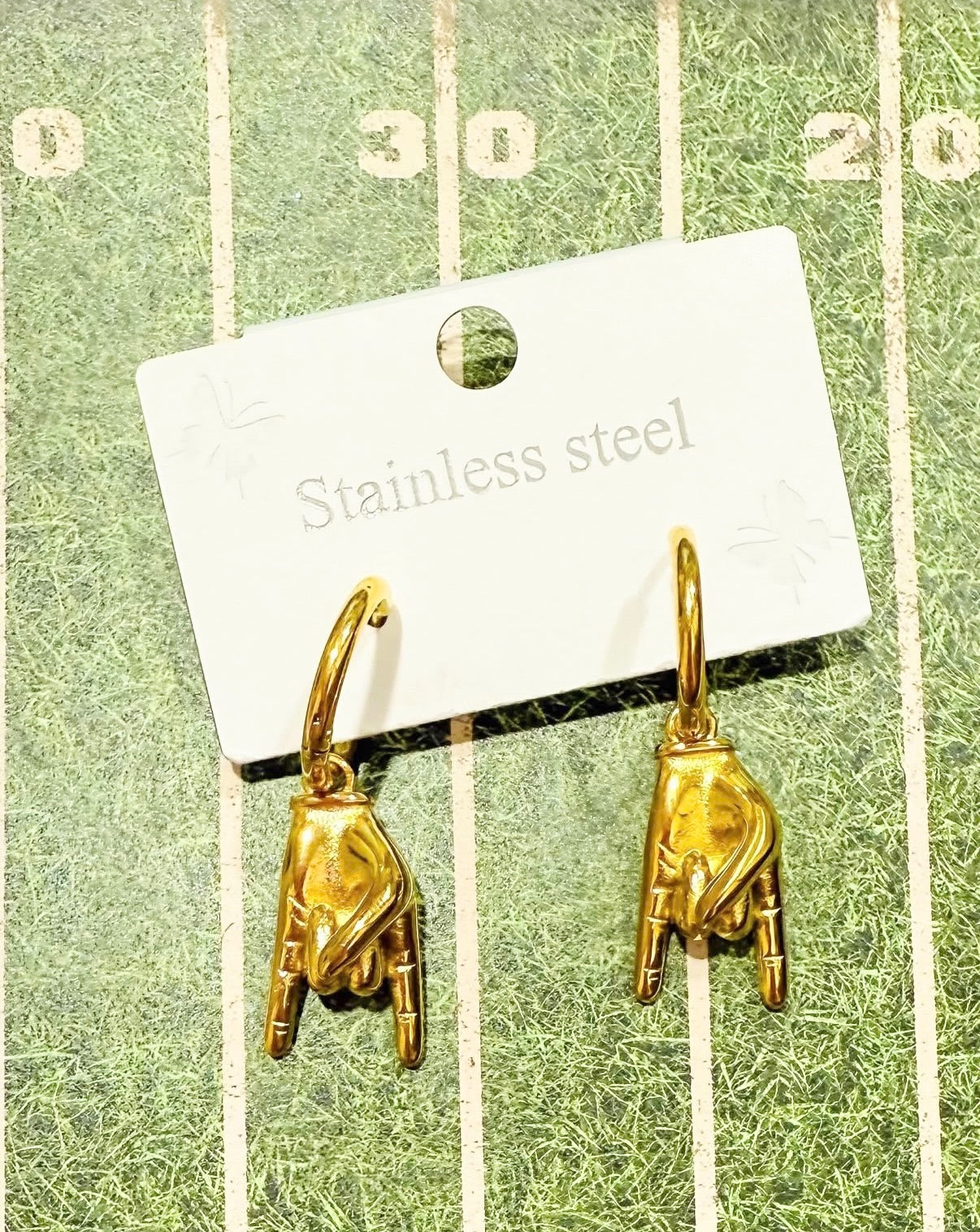 Horns Down Gold Earrings