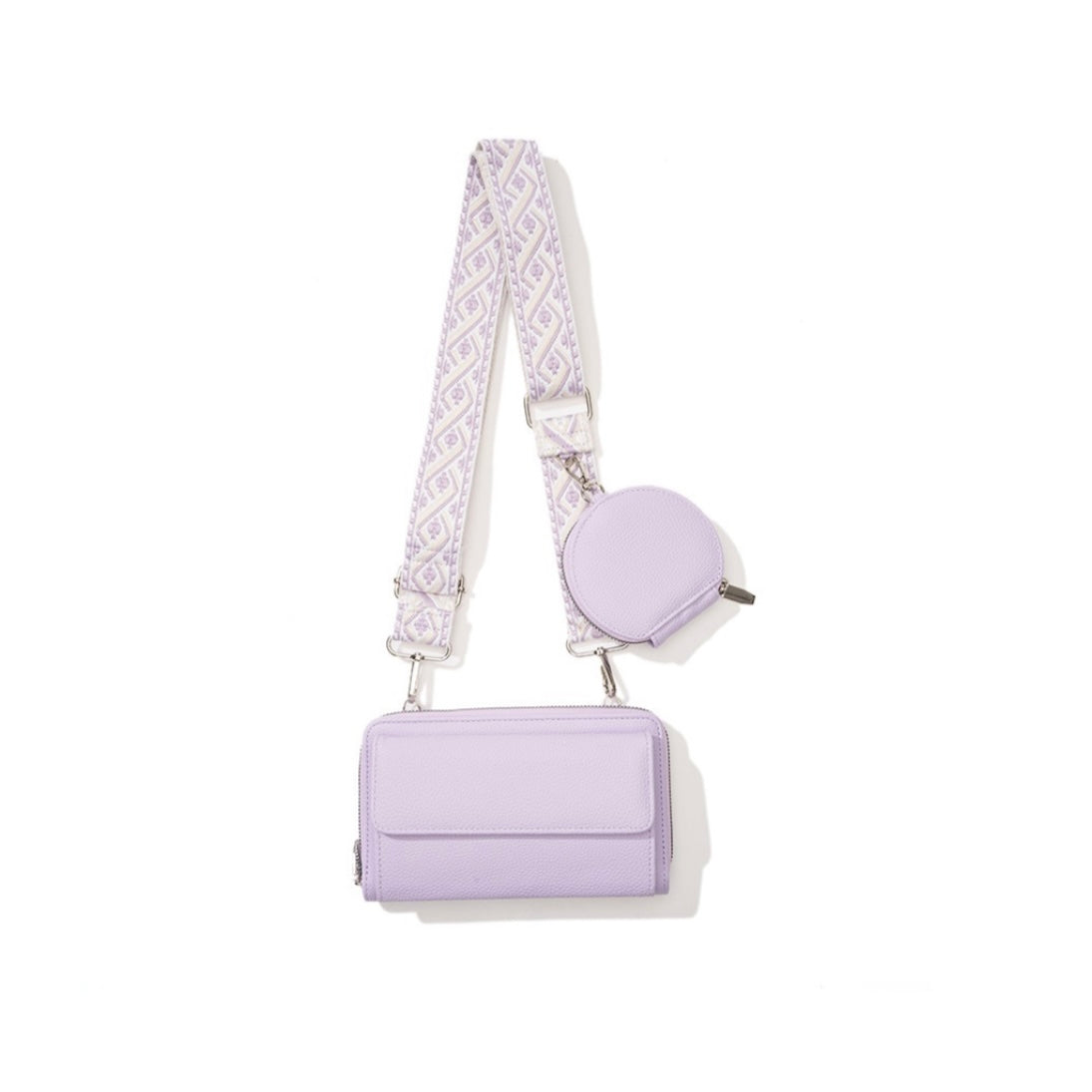 Leather Crossbody Duo Wallet Purse- 6 Colors