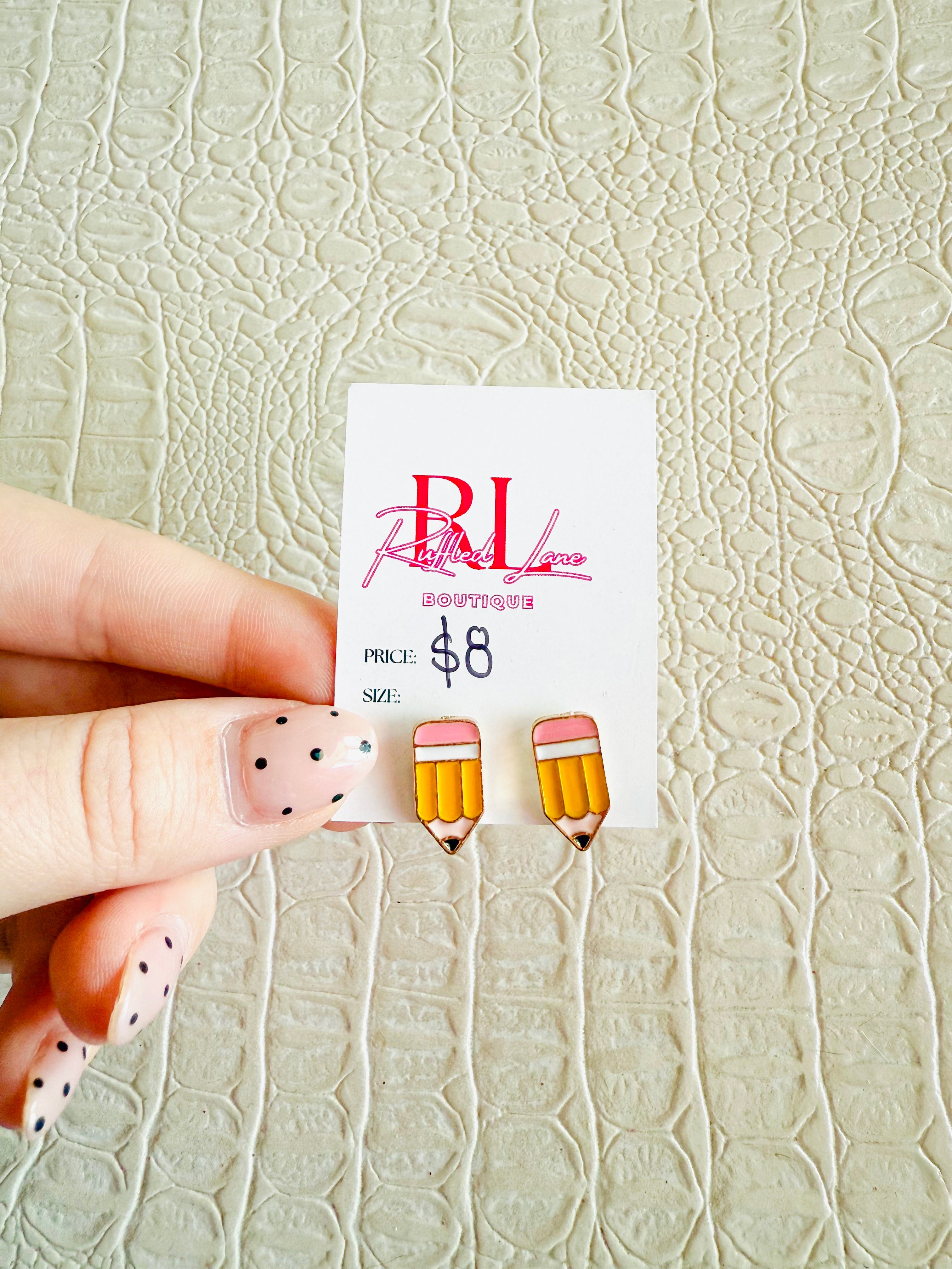 Pencil Stud Earrings