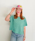 Exposed Seam Boxy Tee- Sage Green