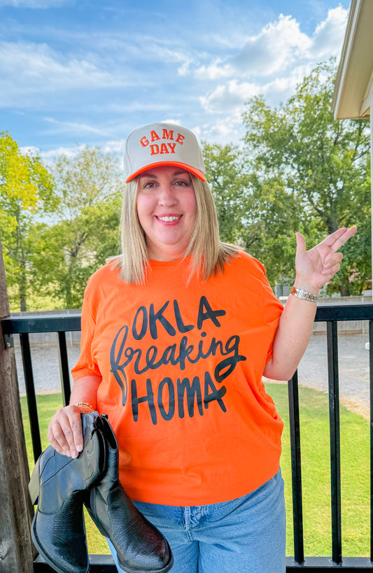 Okla Freaking Homa Tee- Orange