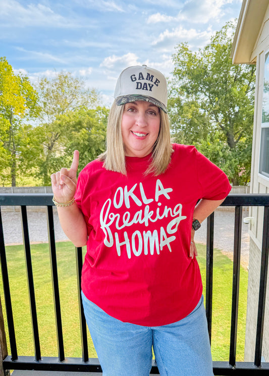 Okla Freaking Homa Tee- Red